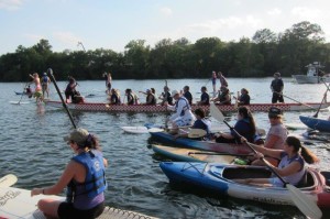Join others on Lady Bird Lake to paddle for domestic violence awareness