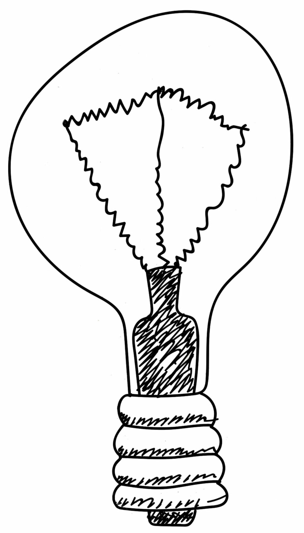 An outline of a lightbulb.