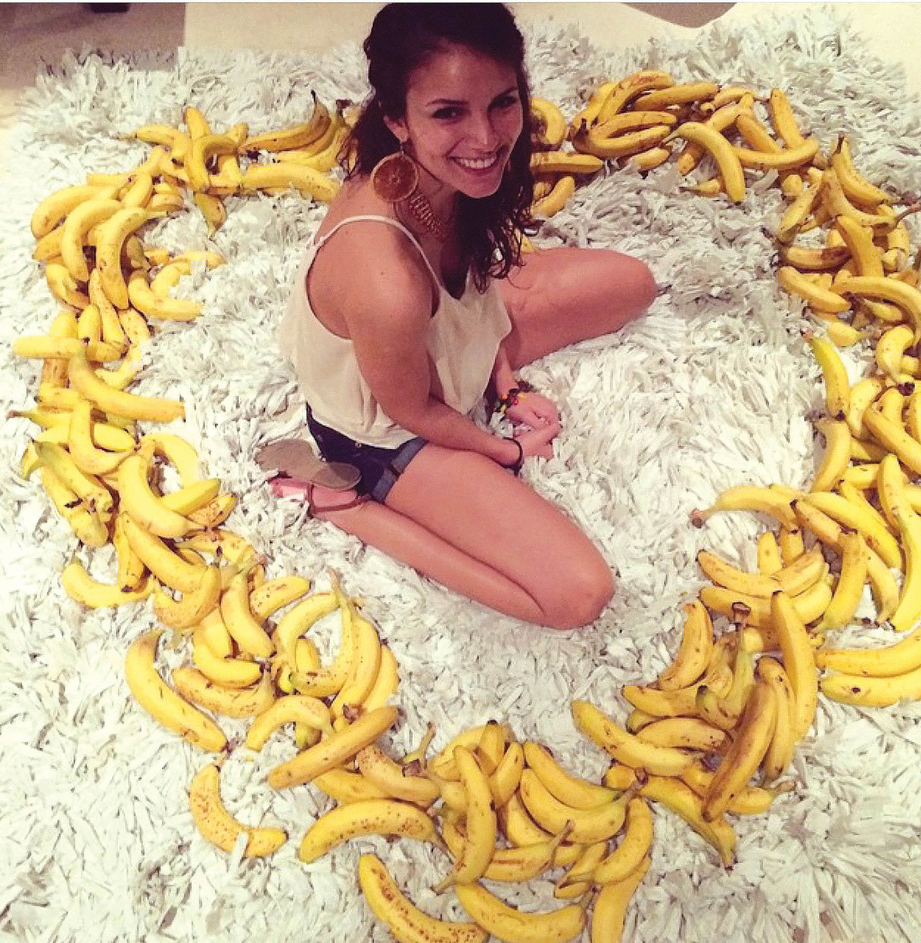 Krista with bananas.