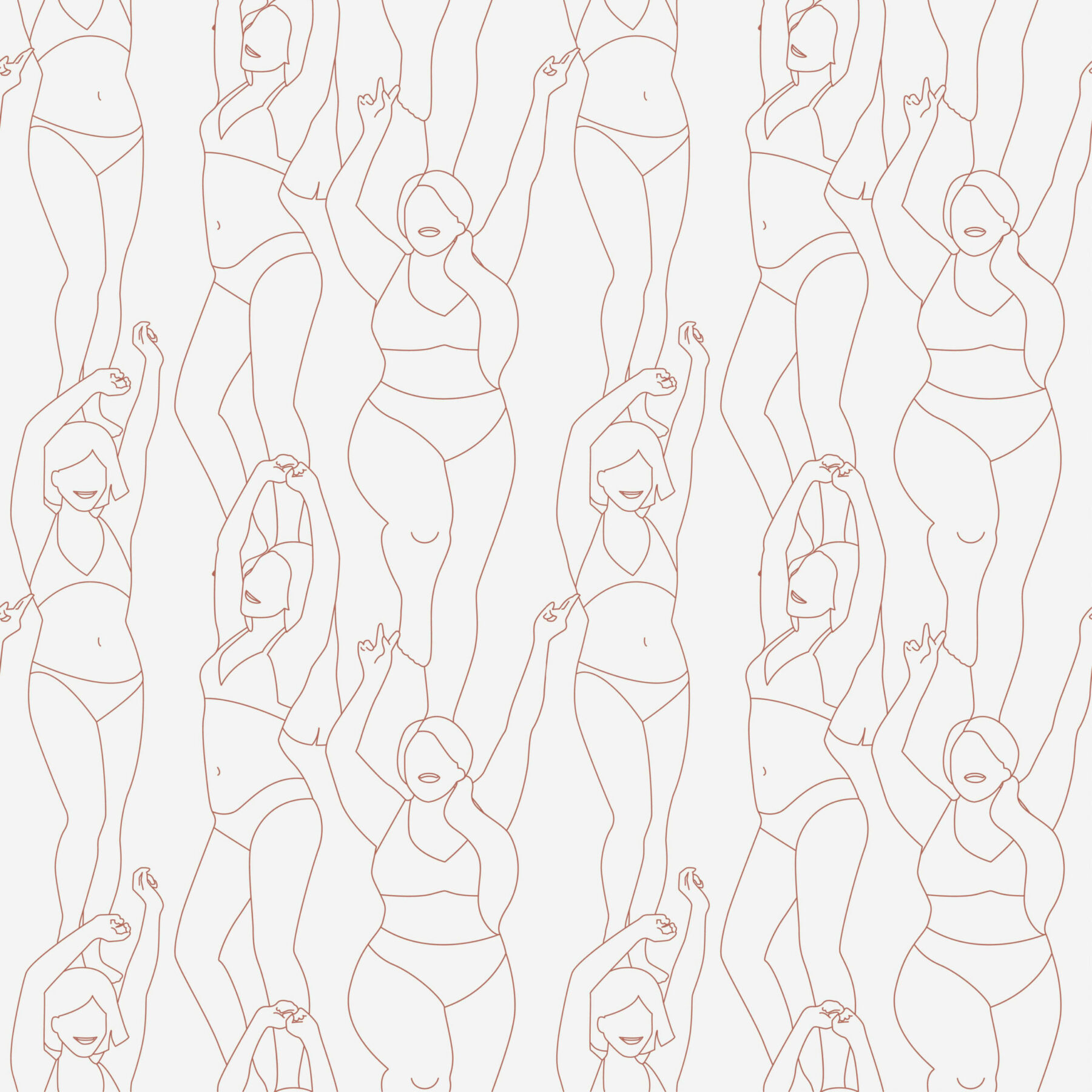 Outlines of women's bodies.