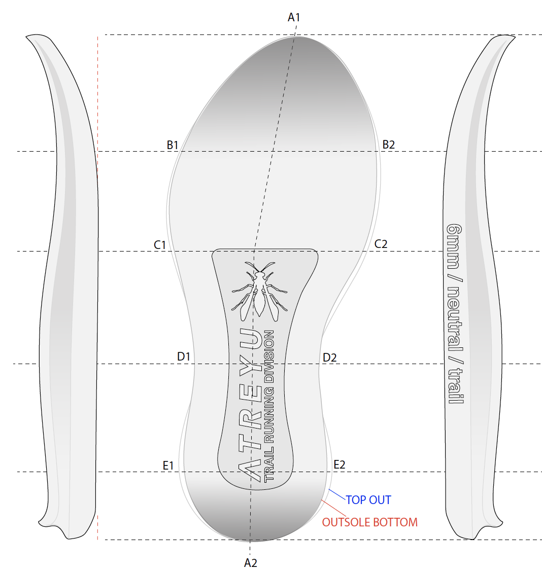 Midsole design of shoe.