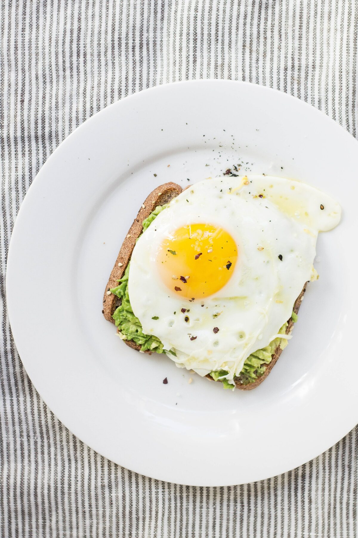 Toast with egg and avocado.