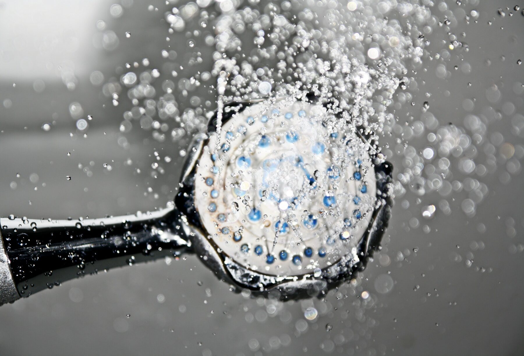 Showerhead with water.