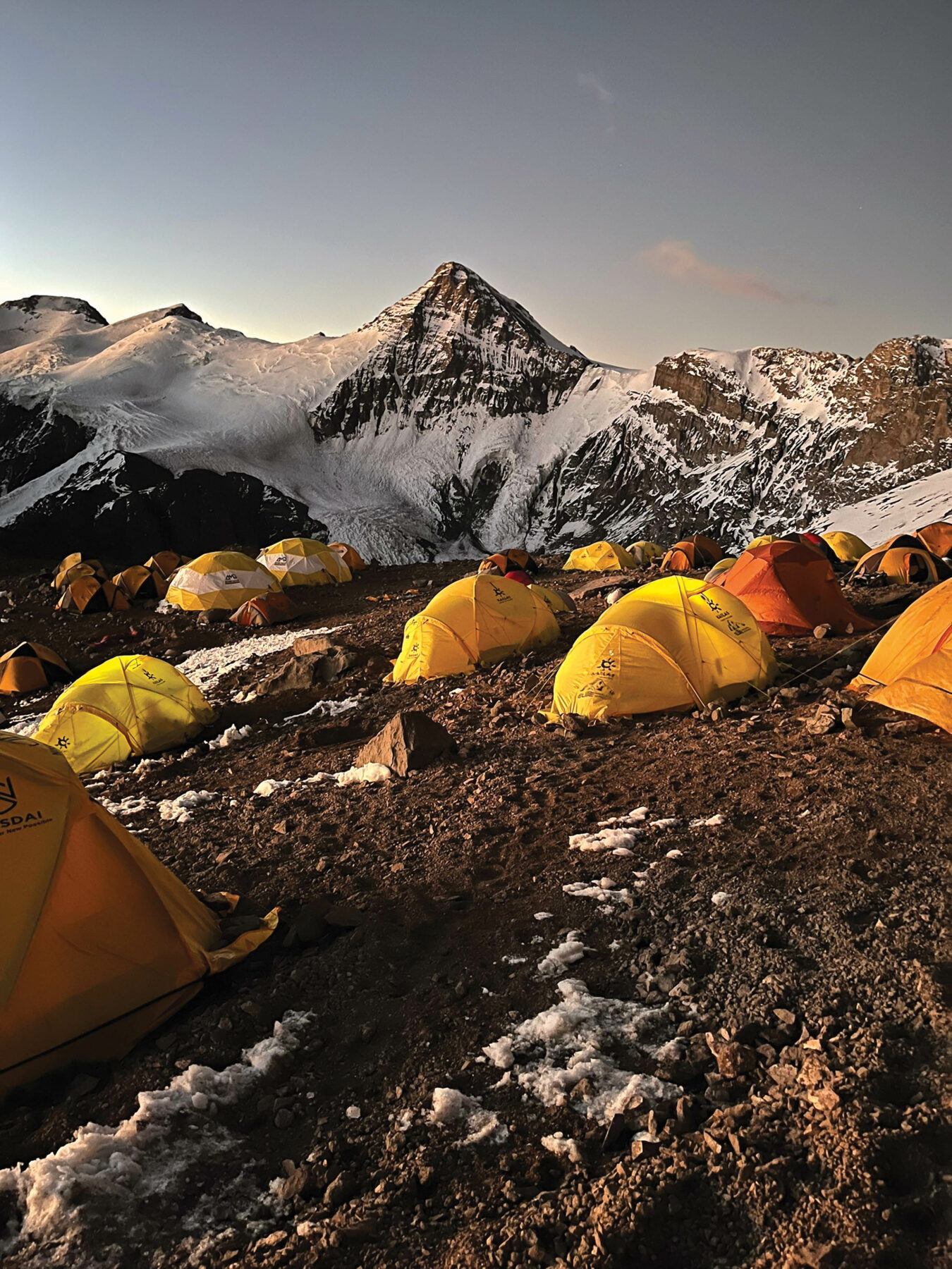 Camp on mountain.